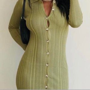 Princess Polly Monet Mini Knit Dress in Pistachio